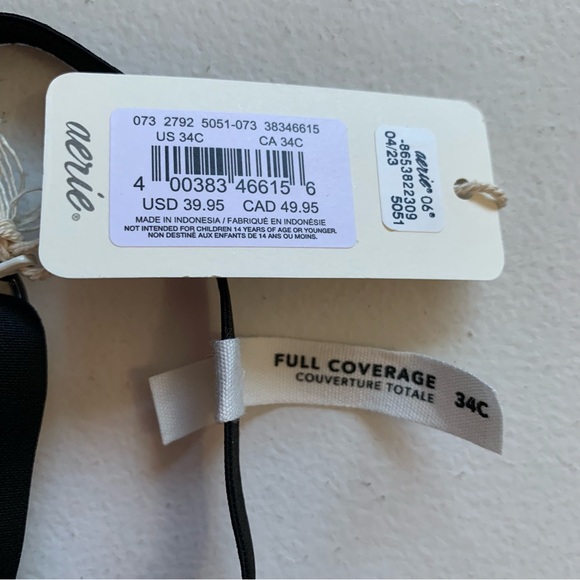 Smoothez by Aerie Lightweight Black Unlined Sheer Underwire Bra 34C NWT - Picture 10 of 13